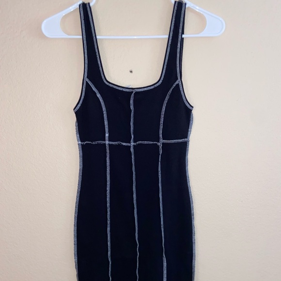 Urban x Tilt black mini dress white outside inseams cute grunge bodycon skirt - Picture 11 of 11